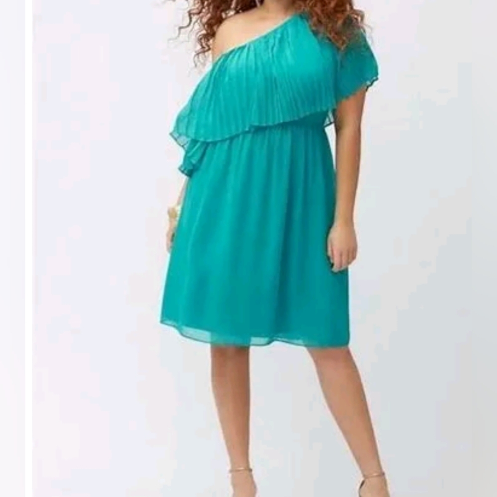 Lane Bryant Teal Cold Shoulder Ruffle Midi Dress - Size 14/16